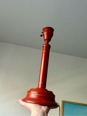 Red Table Lamp Base - Unbranded Classic Pedestal Design
